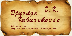 Đurđe Kukureković vizit kartica